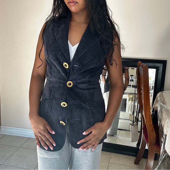 Danier Dark Navy Vest Vintage - Picture 2 of 14